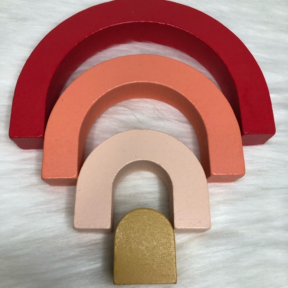 Mini Wooden Stacking Rainbow Montesorri Toys Waldorf Nesting Rainbow - Picture 3 of 3